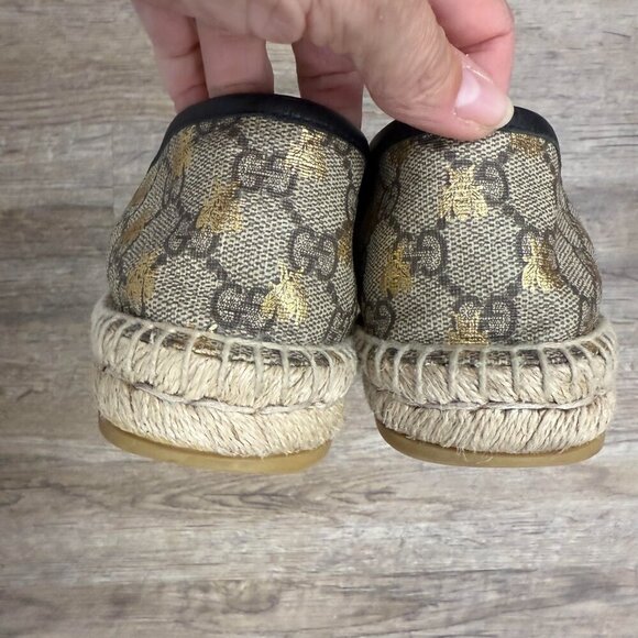 Gucci Supreme GG Bee Espadrille Flats - Picture 5 of 6